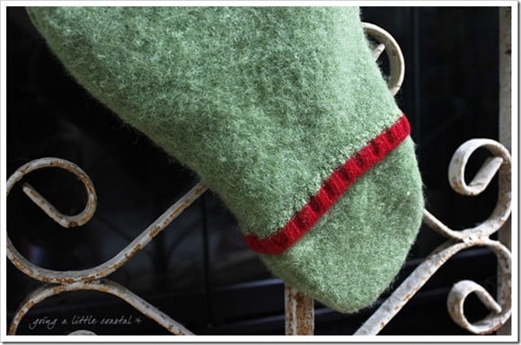 making a stocking from a sweater stocking toe