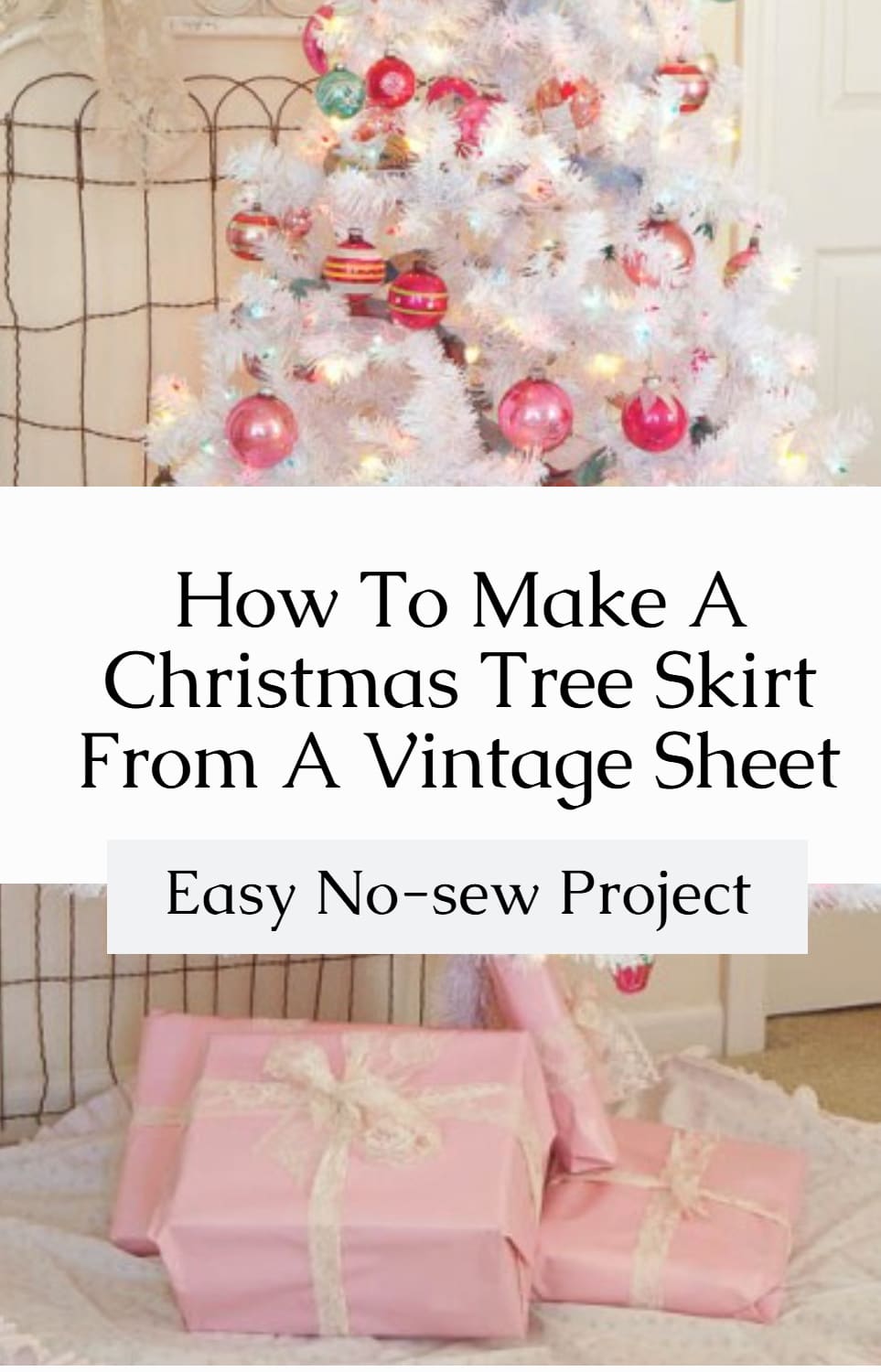 no-sew vintage sheet tree skirt