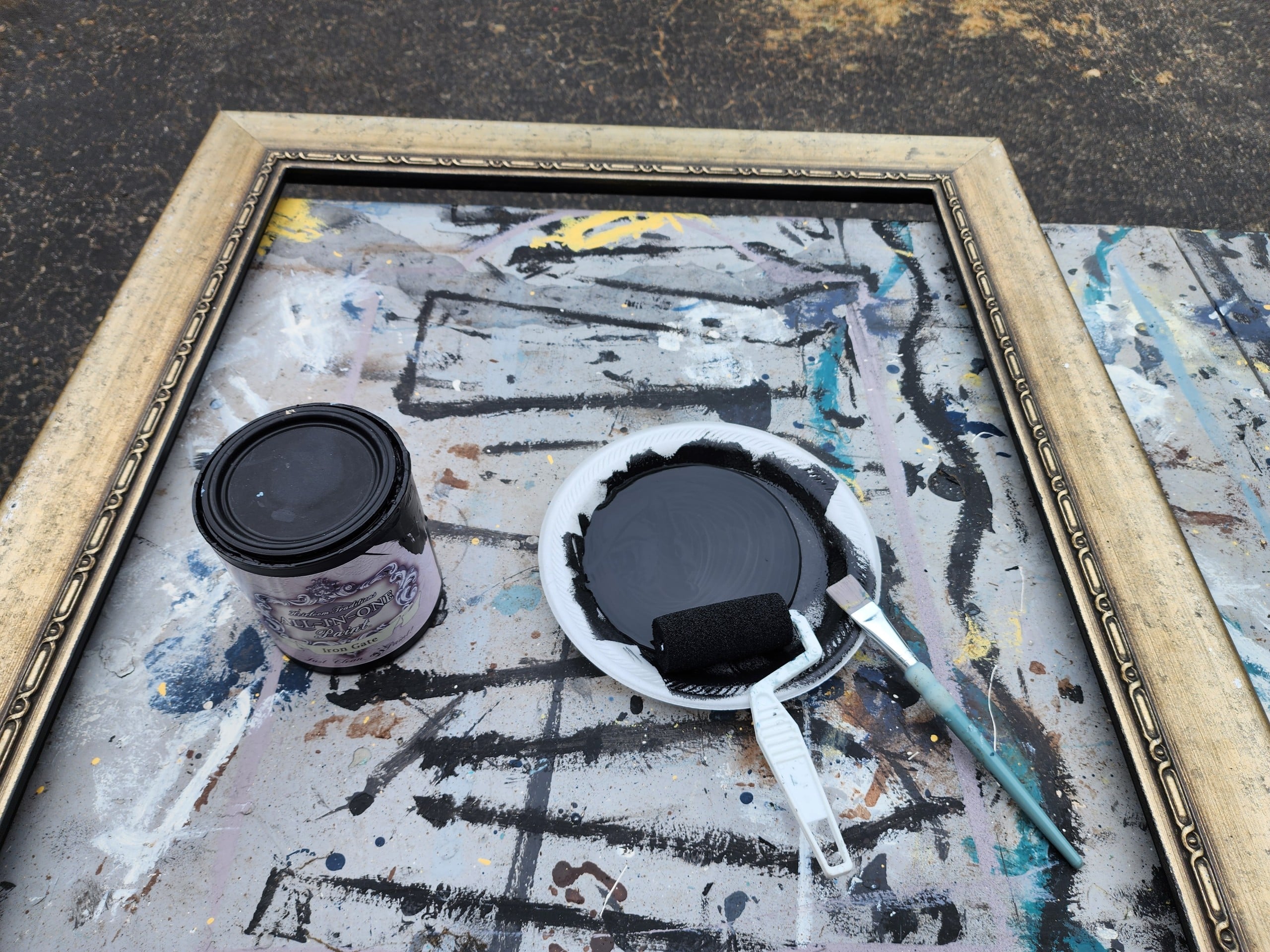 painting a thrift store artwork frame