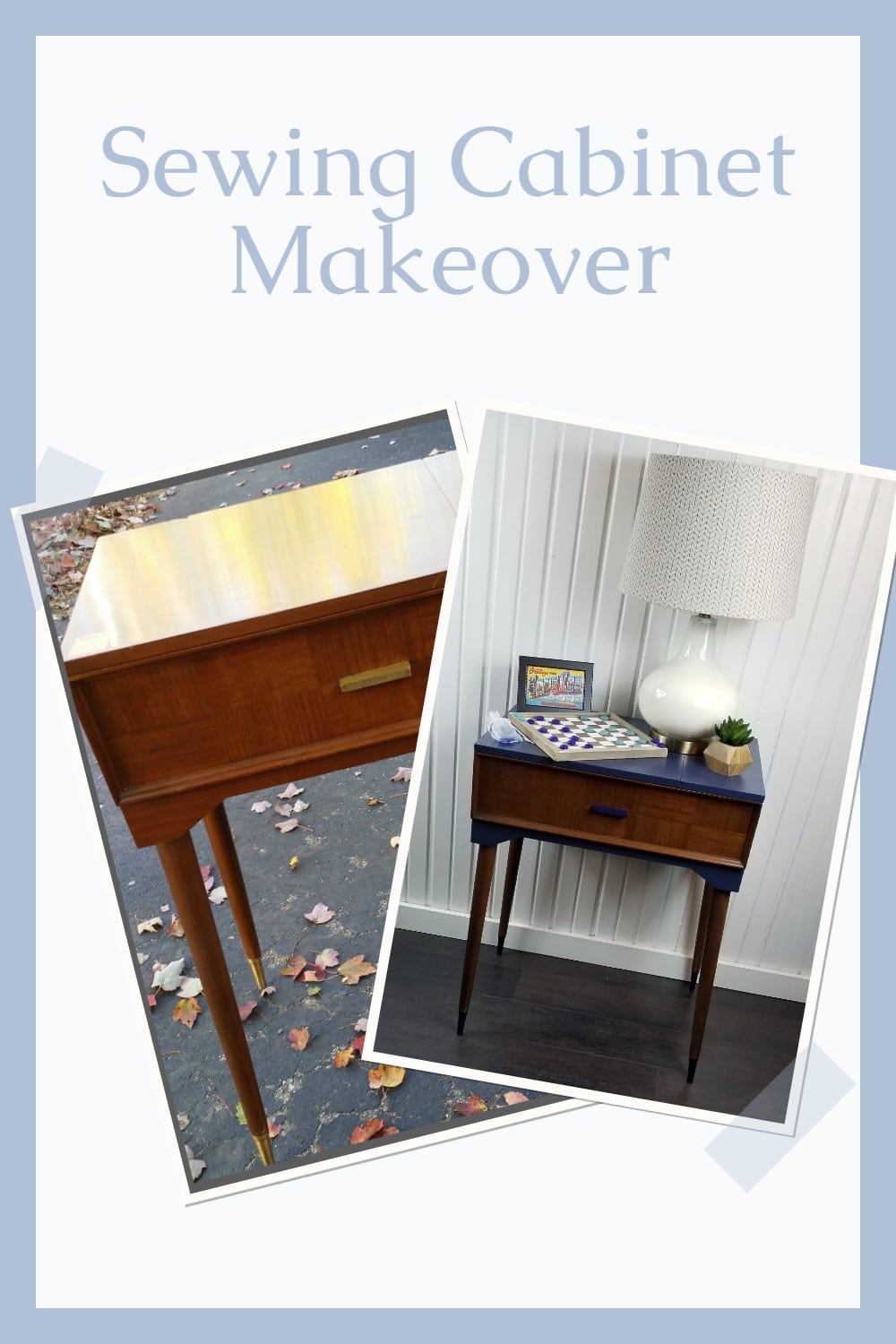 brown sewing cabinet-navy blue after