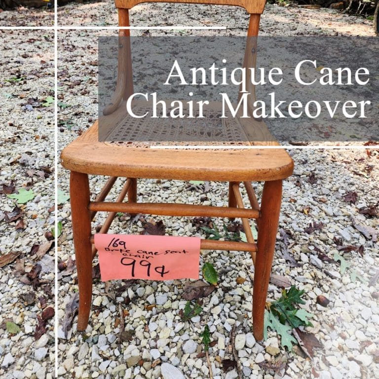 Vintage Oak Cane Chair Makeover