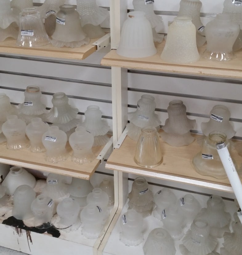 ceiling fan globes for sale at a thrift store