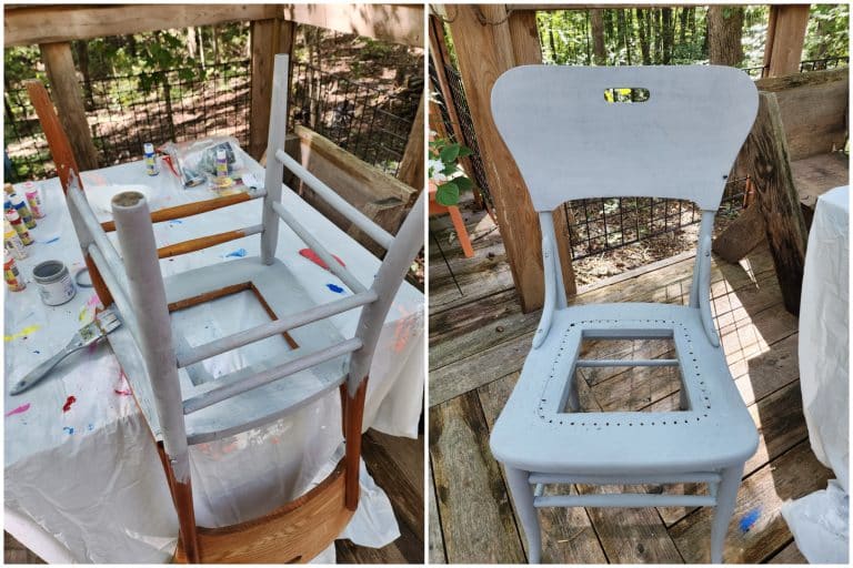 painting an vintage cane chair