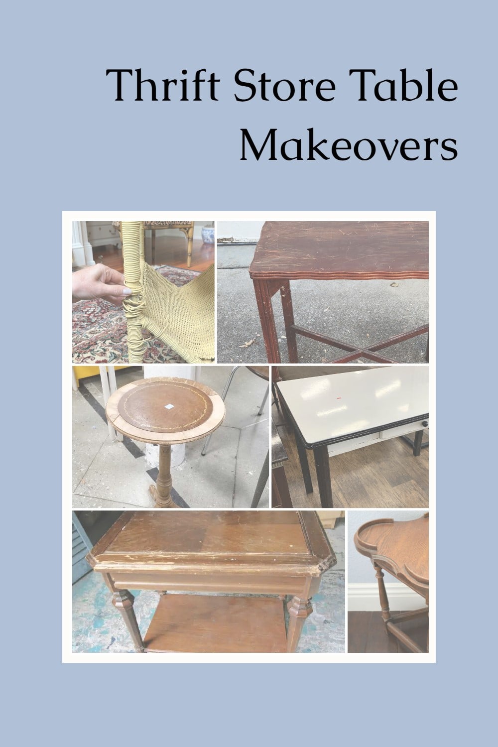 A collection of six unique thrift store table makeovers for all skill levels. Bonus projects: Ninety chic thrift store projects for your home. via @repurposedlife