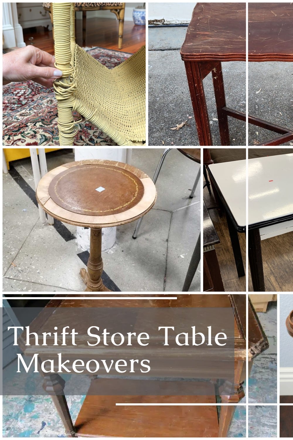 A collection of six unique thrift store table makeovers for all skill levels. Bonus projects: Ninety chic thrift store projects for your home. via @repurposedlife