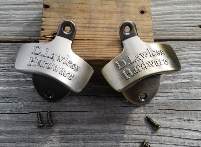 two bottle openers from D Lawless Hardware