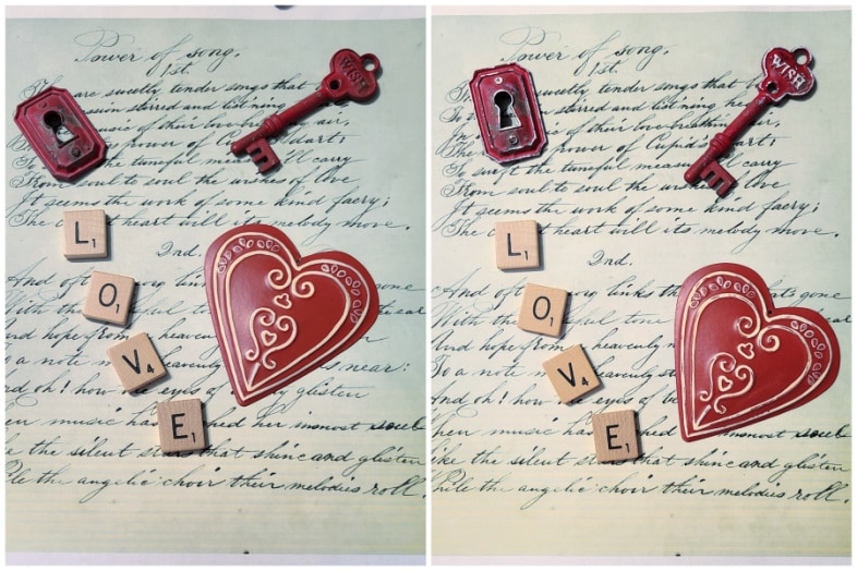 embellishments for picture frame valentine love project