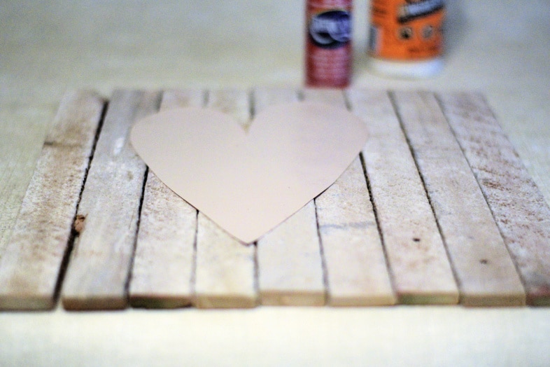 lath wood  valentine heart decor