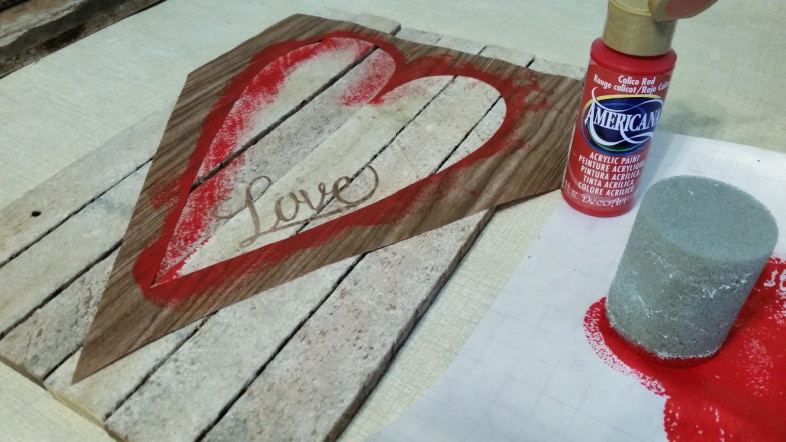 love stencil diy valentine decor