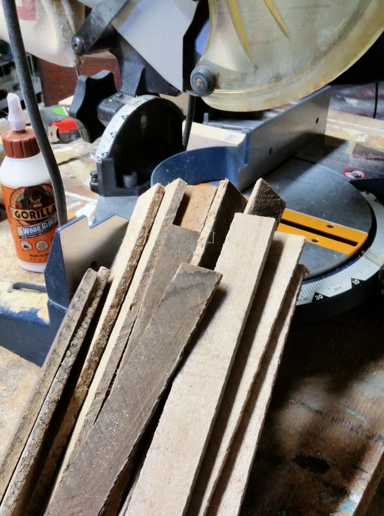 reclaimed lath wood scraps