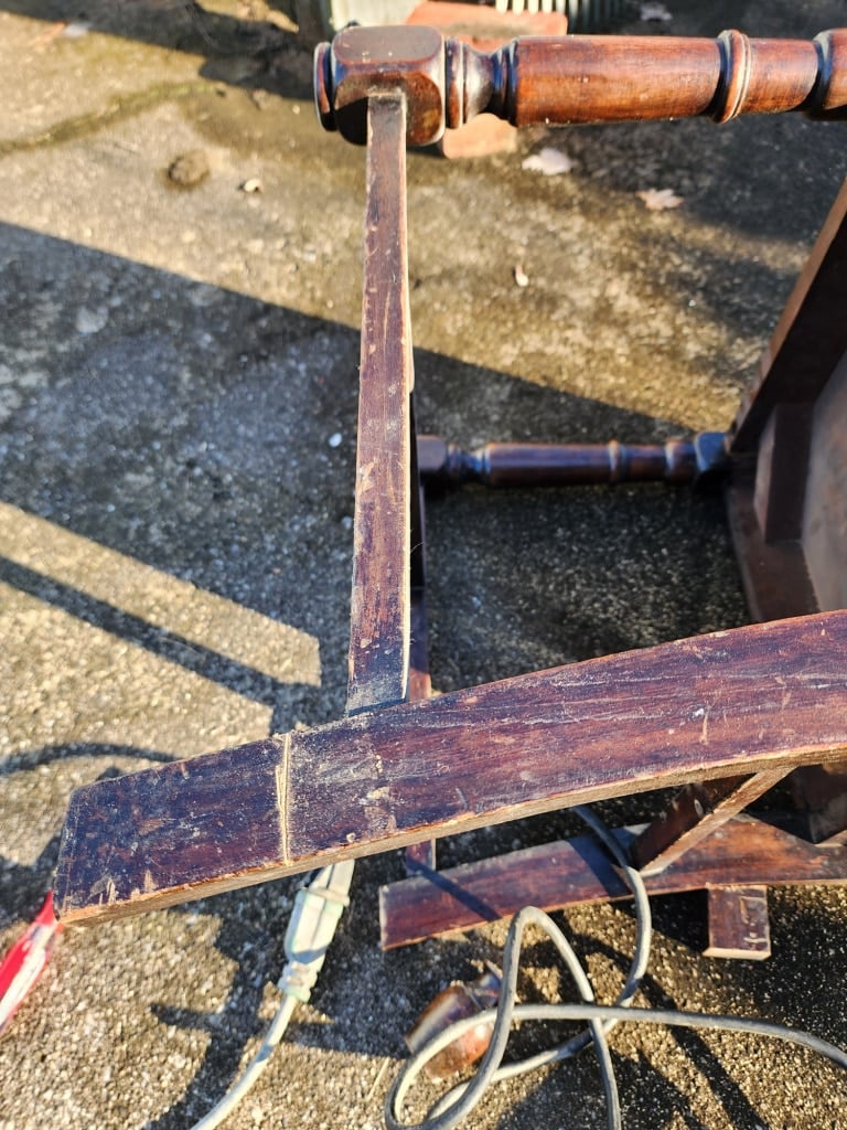 the back leg marked for cutting