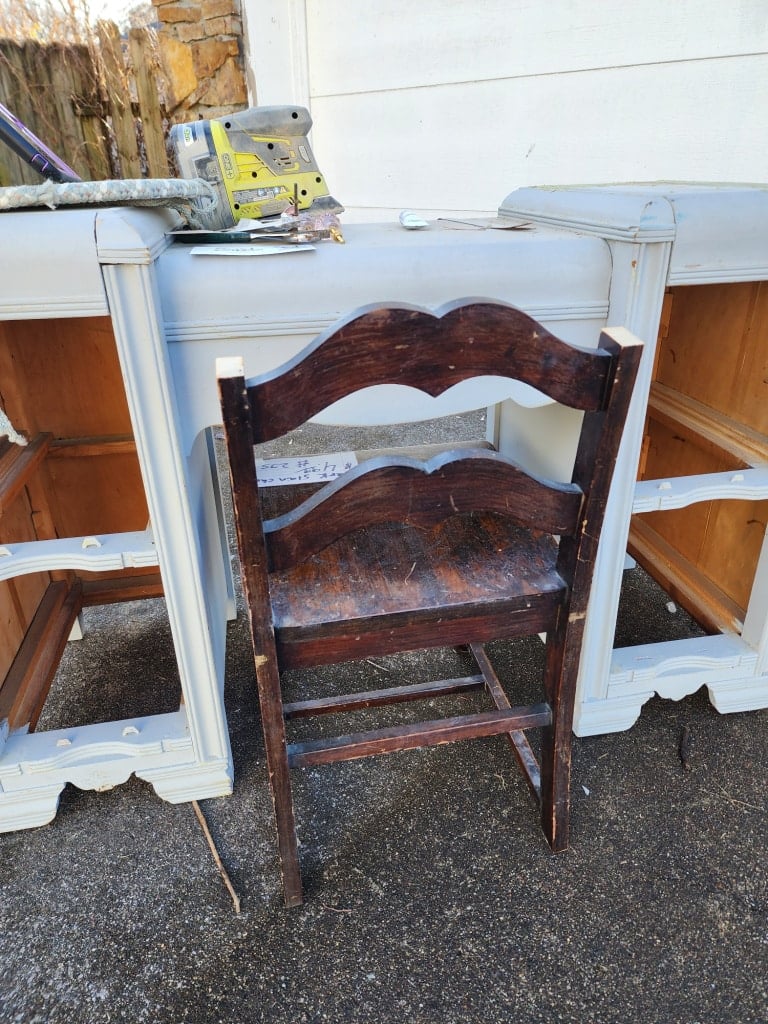 shorter chair sitting at a desk