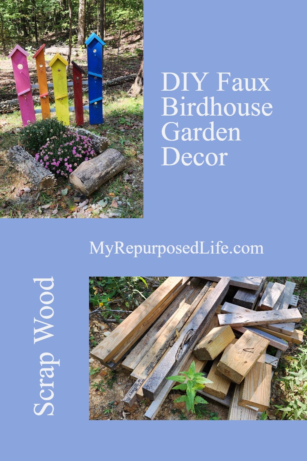 Add a pop of rustic charm to your garden with this DIY faux birdhouse decor made from reclaimed wood! It’s an easy, budget-friendly project that brings color and personality to flower beds, garden paths, or patios — no birdhouse cleaning required. Perfect for using up scrap wood and creating a whimsical outdoor display. 🪵✨ #DIYGardenDecor #RusticGarden #FauxBirdhouse #ReclaimedWood #GardenInspiration via @repurposedlife