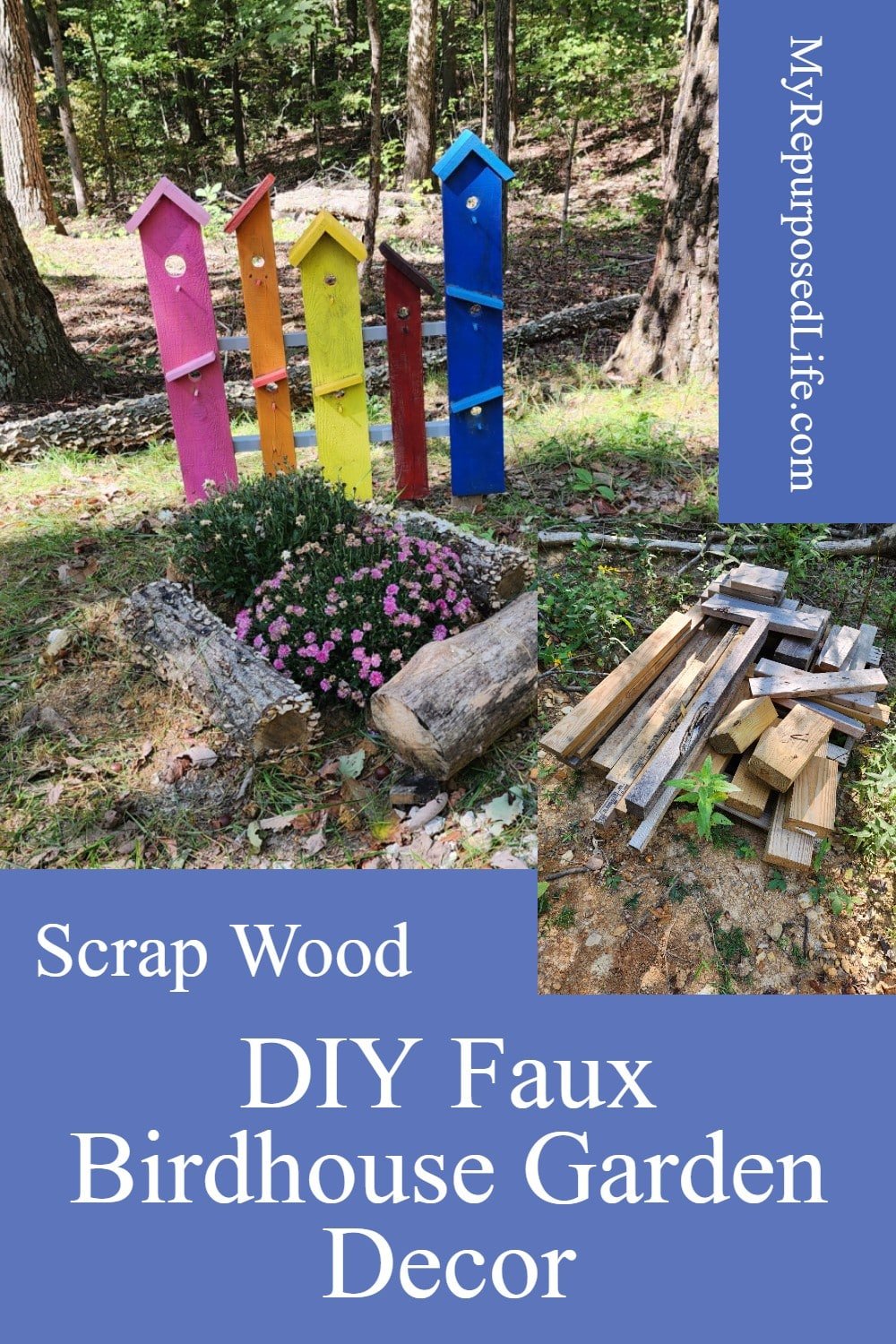 Add a pop of rustic charm to your garden with this DIY faux birdhouse decor made from reclaimed wood! It’s an easy, budget-friendly project that brings color and personality to flower beds, garden paths, or patios — no birdhouse cleaning required. Perfect for using up scrap wood and creating a whimsical outdoor display. 🪵✨ #DIYGardenDecor #RusticGarden #FauxBirdhouse #ReclaimedWood #GardenInspiration via @repurposedlife