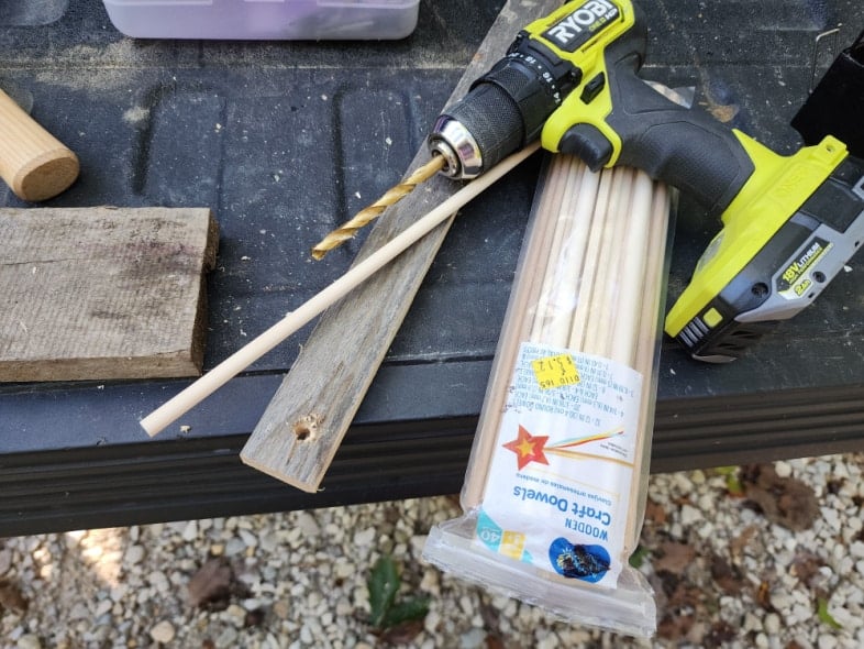 drill and small dowel