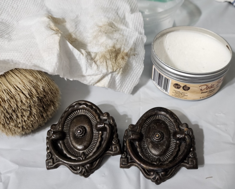 hardware, wax and brush