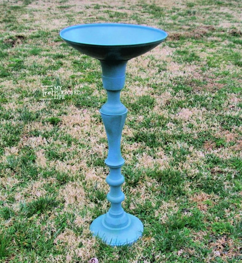 DIY aqua blue Candlestick My Repurposed Life
