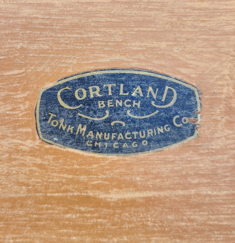 label on piano bench Cortland