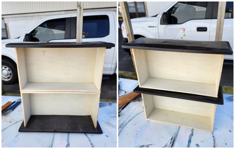 2 drawers stacked on top of each other