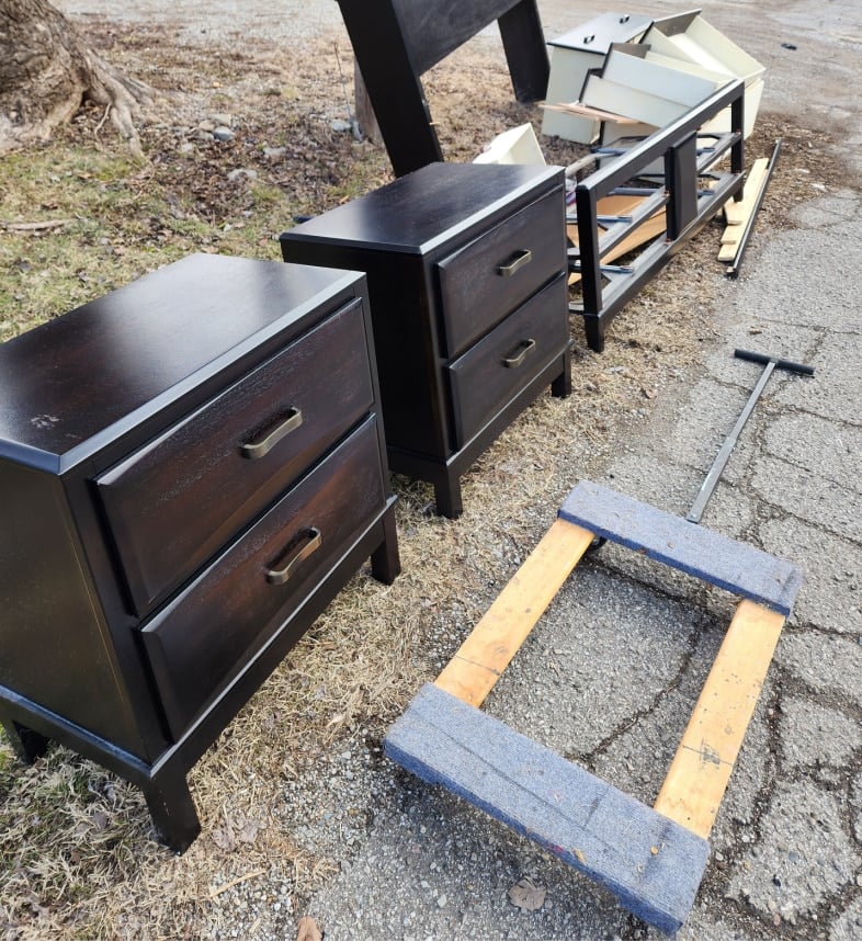 old furniture found on the side of the road