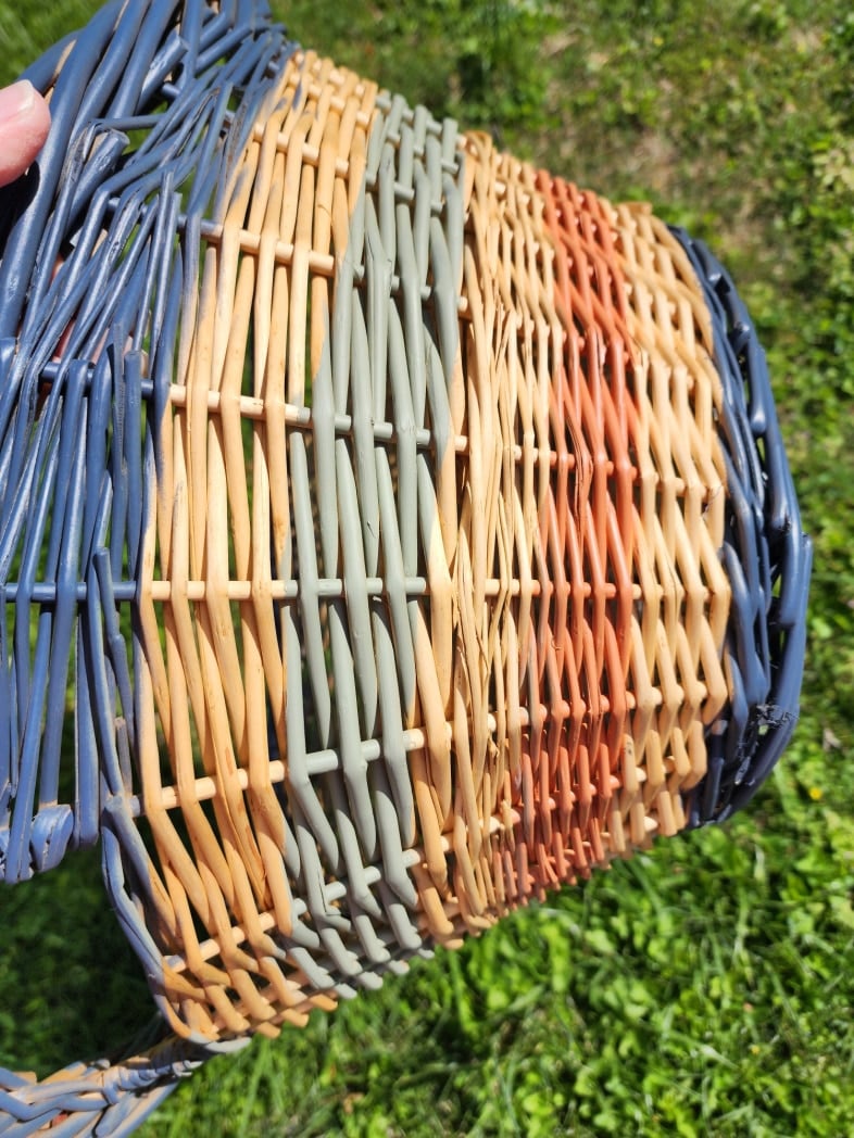 pretty boho farmhouse wicker basket