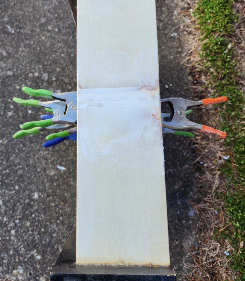 spackle covering dovetail joints