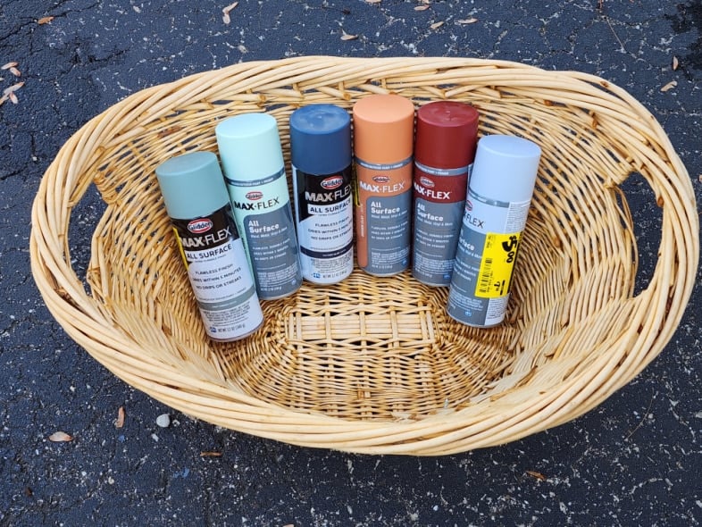 6 cans of colorful spray paint