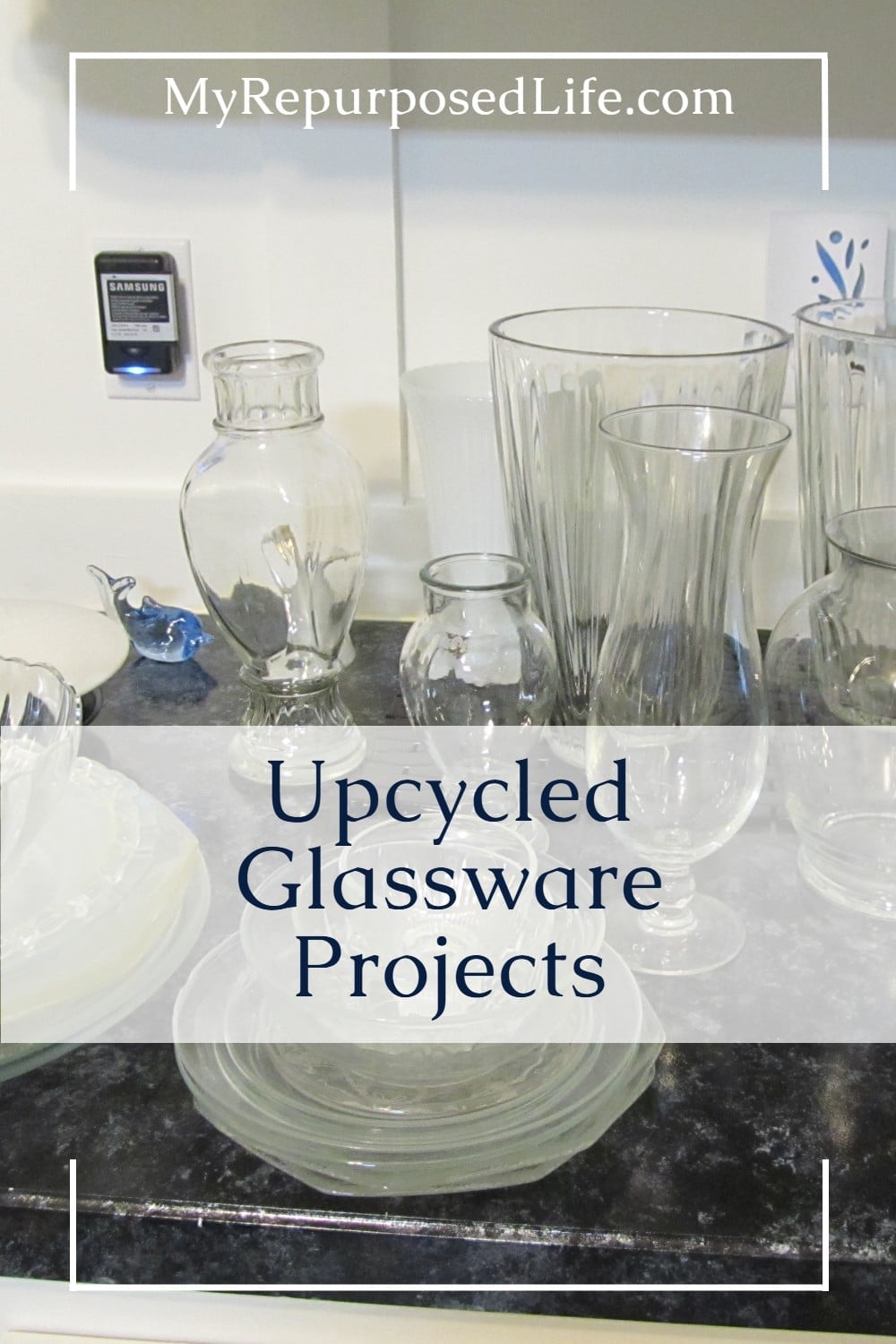 Collecting glassware can be addictive! But, it's a lot of fun and can be very rewarding when you have a lot of unique pieces to choose from when you make your repurposed glass totems. It really is a great way to upcycle all those glass vases you may already have on hand. #MyRepurposedLife #repurposed #glassware #garden #totem #upcycled via @repurposedlife