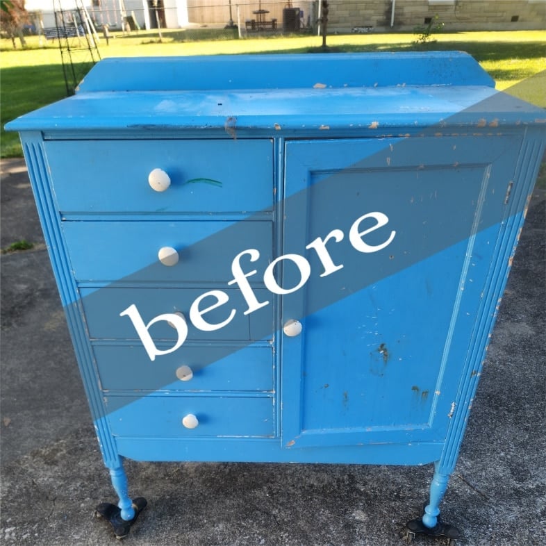 antique blue wardrobe