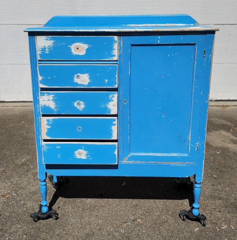 antique wardrobe makeover before