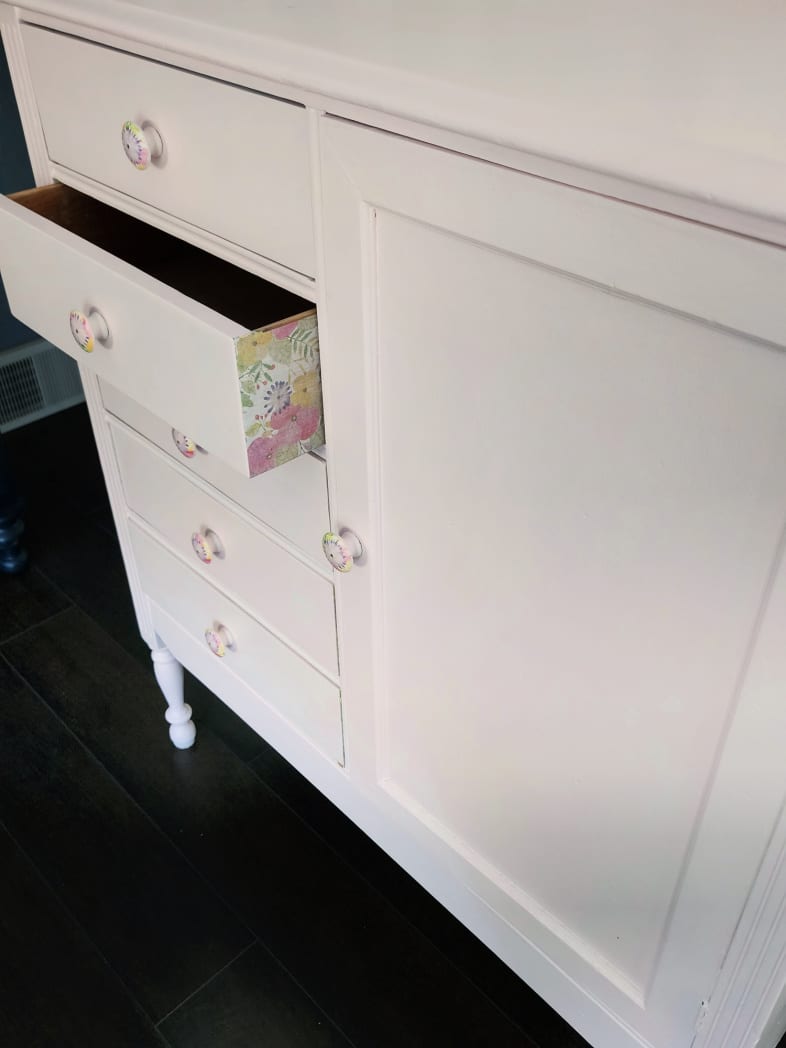 pink wardrobe with peek a boo drawers