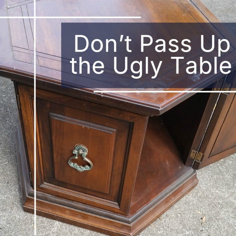 ugly side table makeover