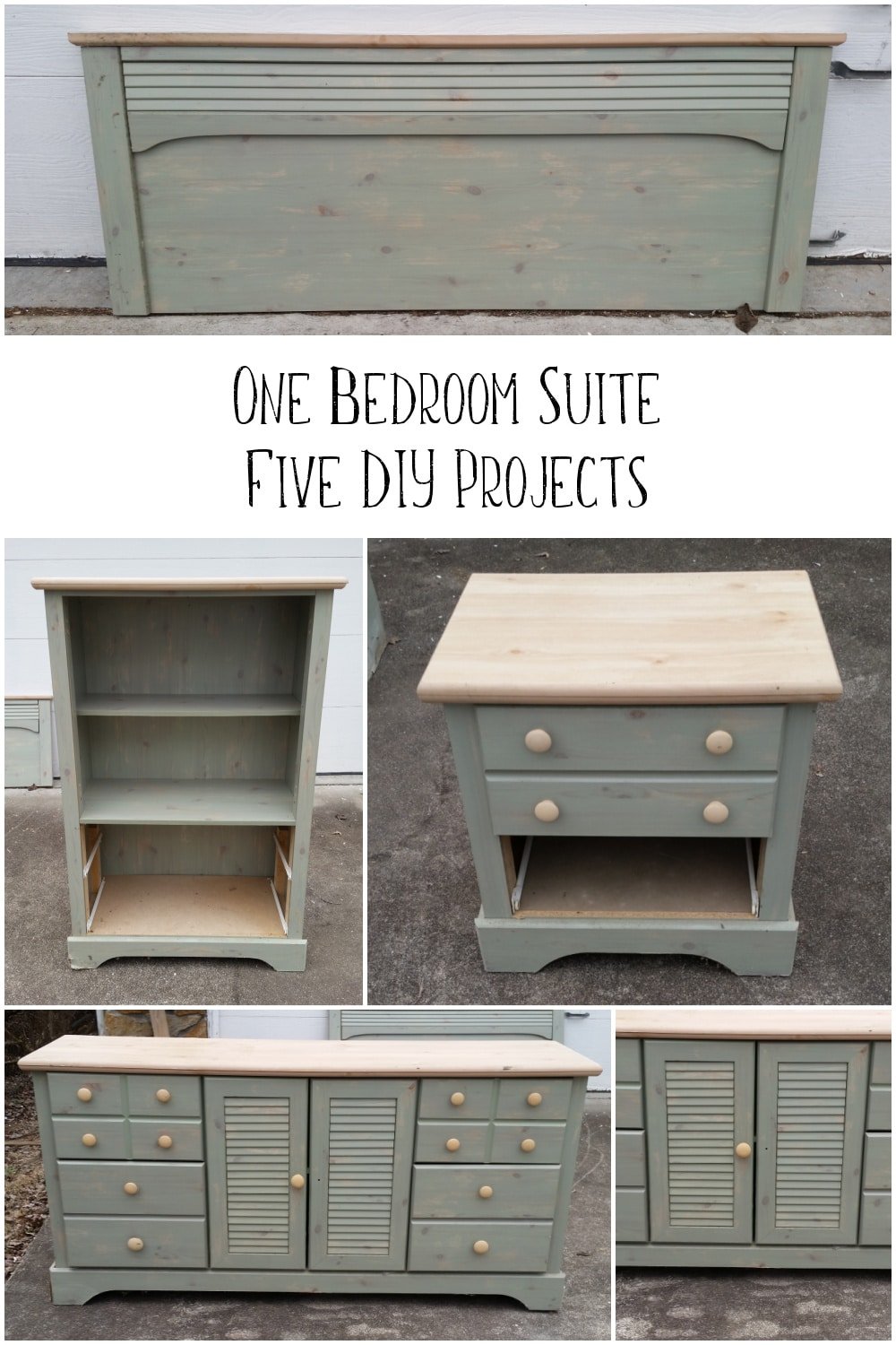 a collage showing items from a cheap bedroom suite