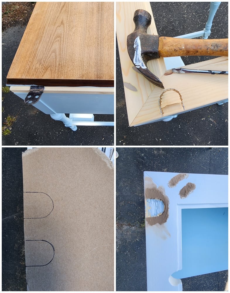adding hinges to the cutting board inset