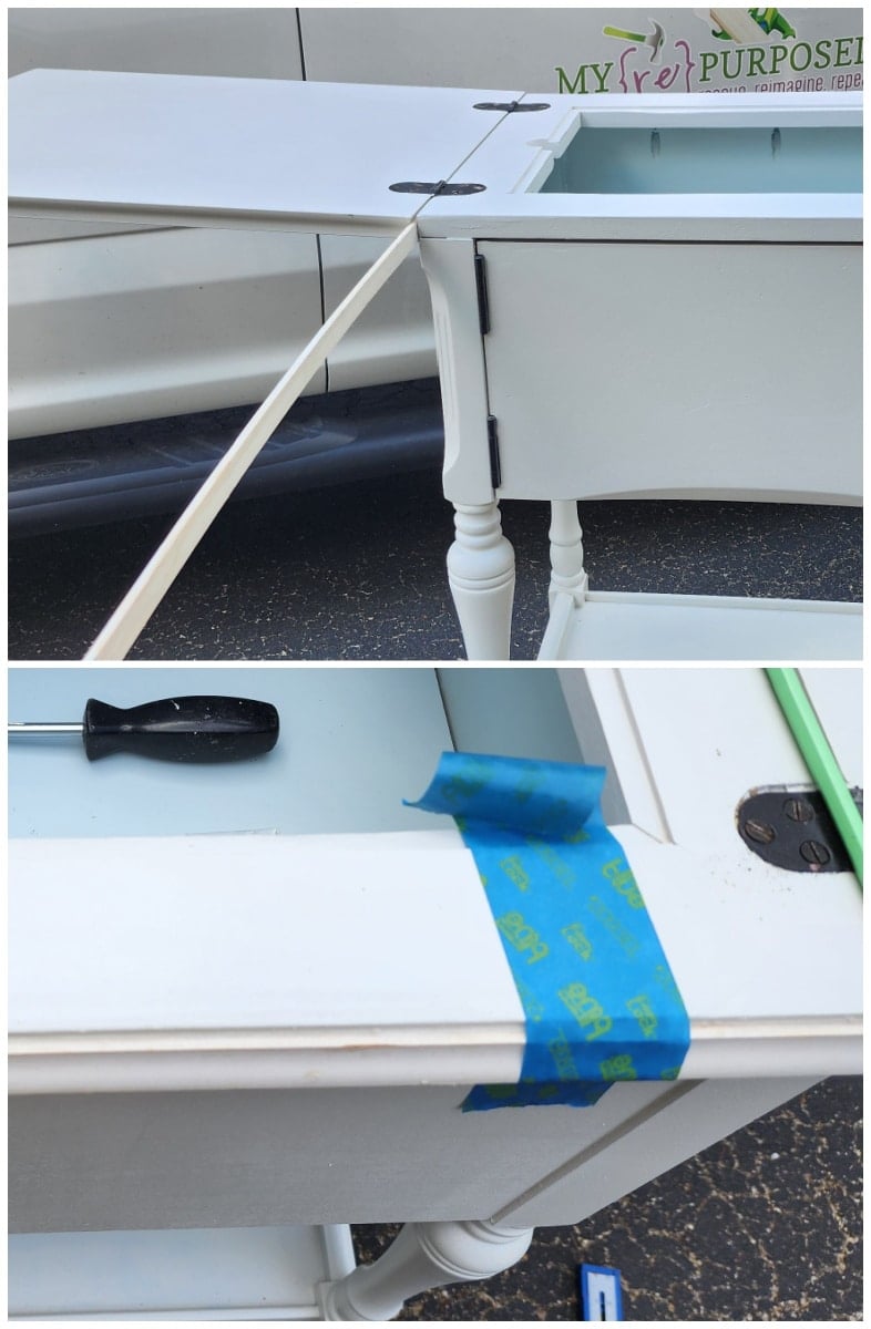 collage showing how the trim was added