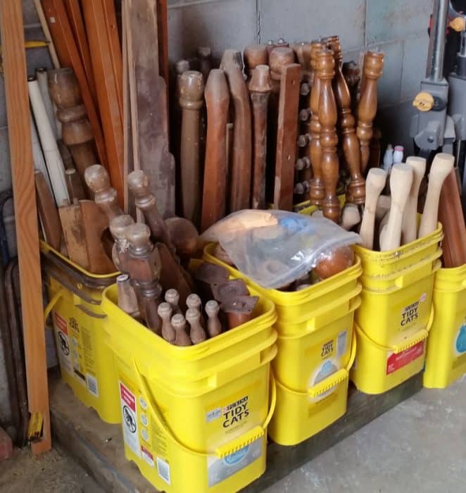 buckets of spindles