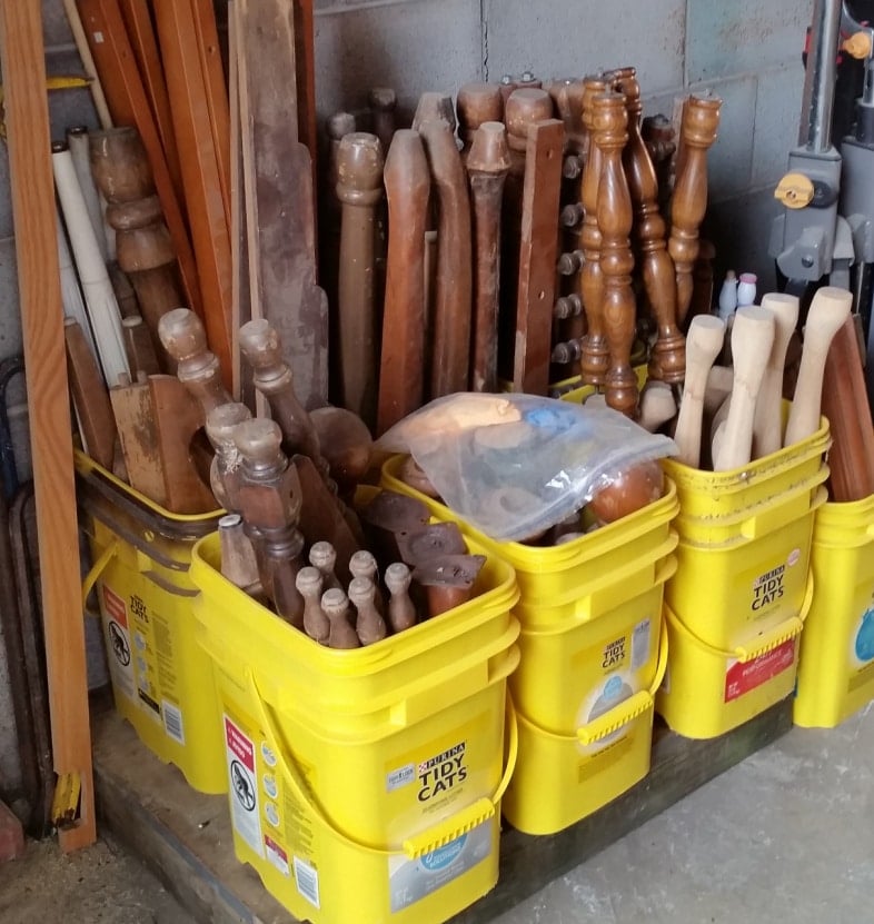 buckets of spindles