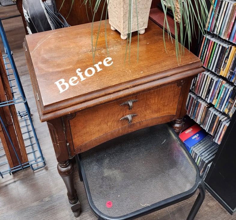 five dollar sewing cabinet at a thrift store