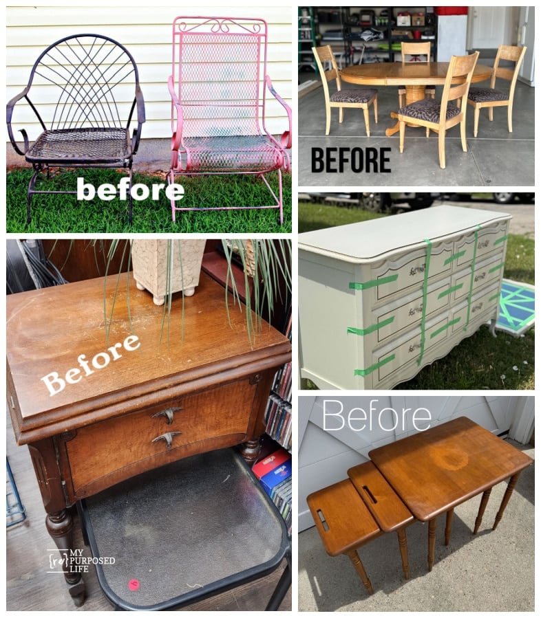 collage of furniture projects