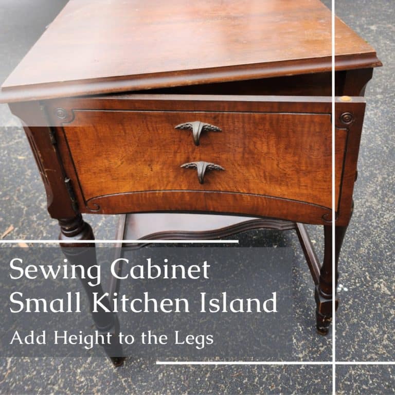 DIY Small Kitchen Island from Sewing Cabinet Upcycle