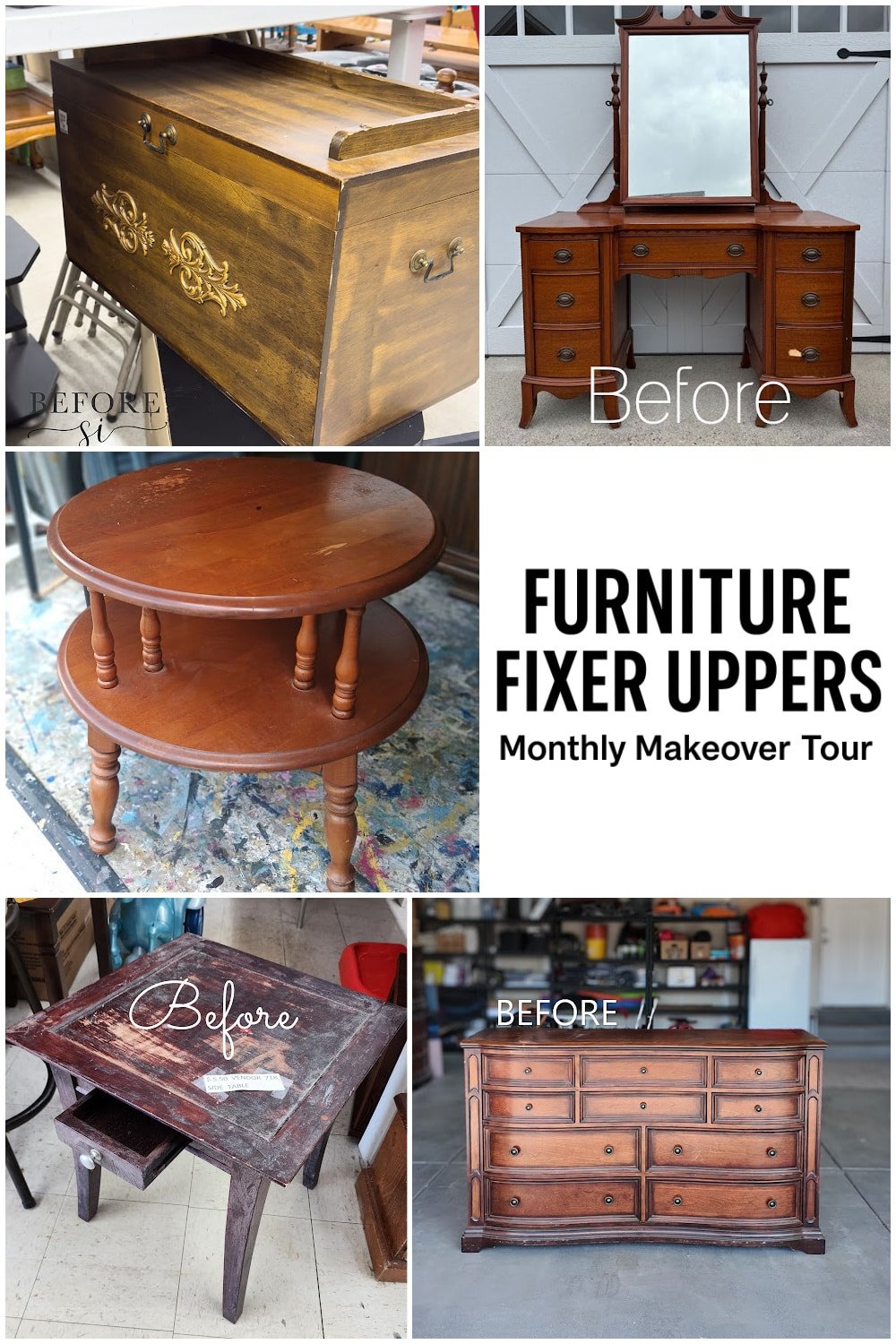 a collage of Furniture Fixer Upper Projects