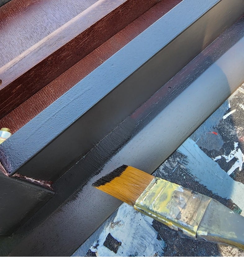 touching up trim on table
