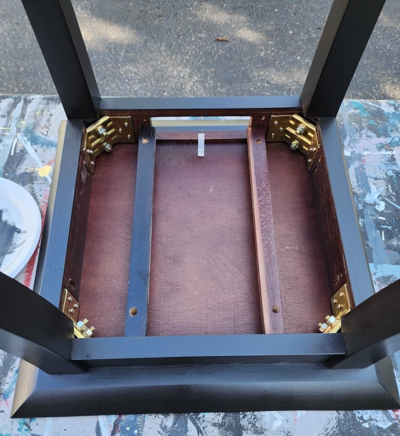 underside of a side table