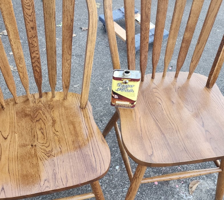 chair before and after restor-a-finish