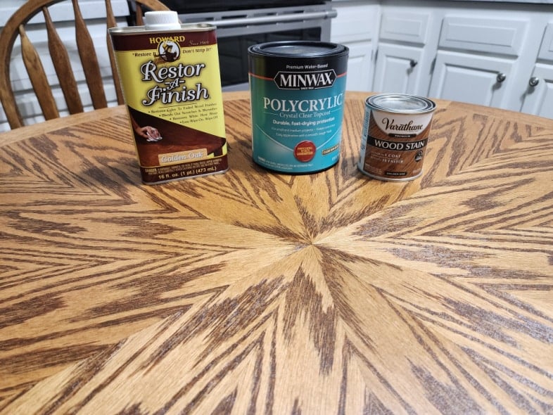 materials to refurbish oak kitchen table