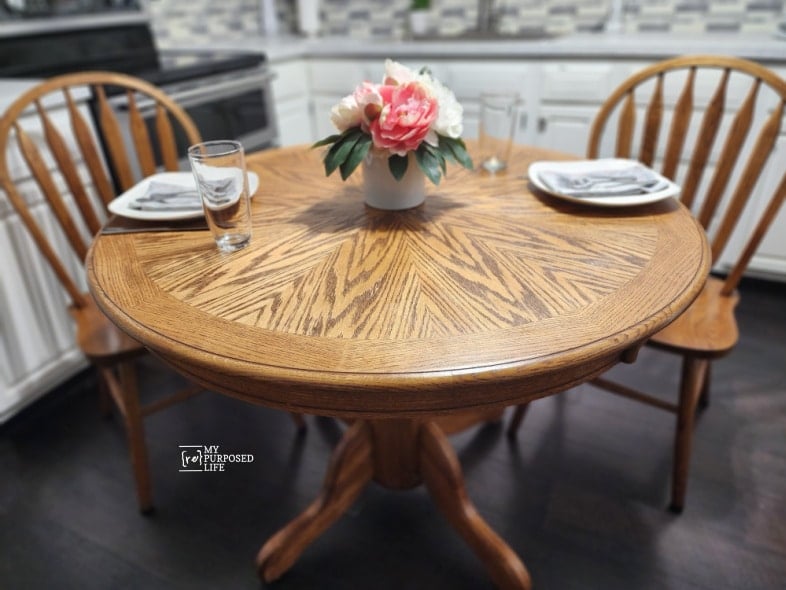 small oak kitchen table makeover