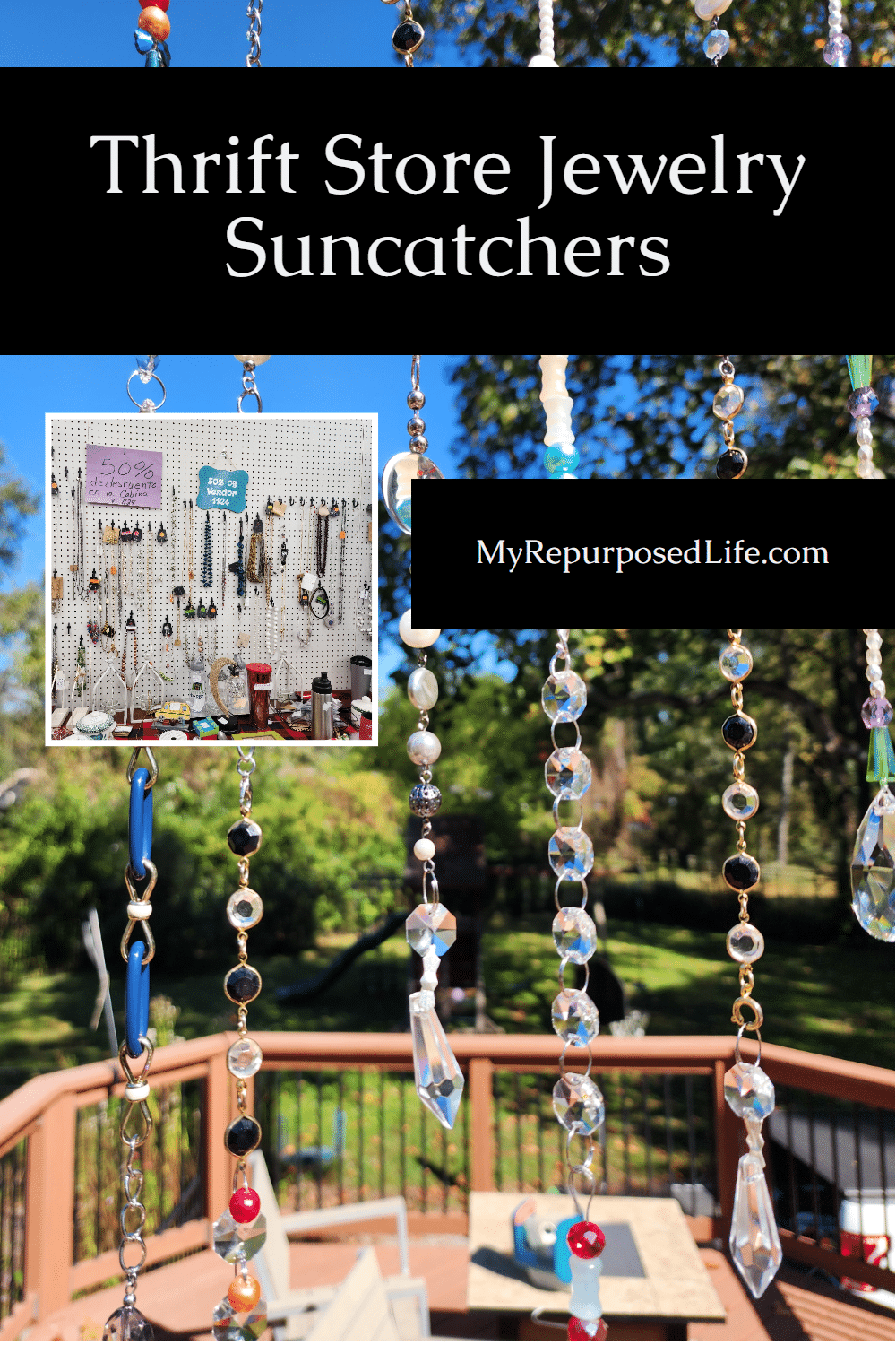 DIY Salvaged Jewelry Outdoor Suncatchers