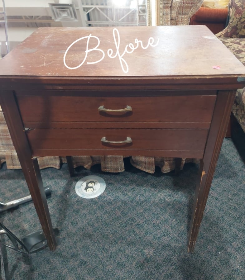 $2 sewing cabinet before