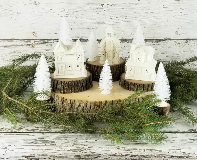 Christmas village after painting with a Finish Max