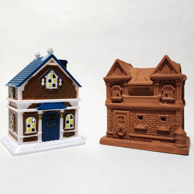 before and after Christmas village